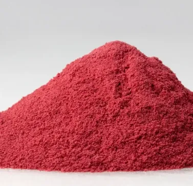 A mound of fine red fruit powder