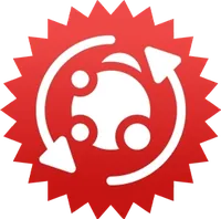 Red badge with circular arrows around cells